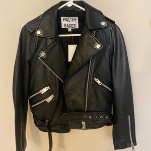 NWT Walter Baker Allison Black Leather Jacket